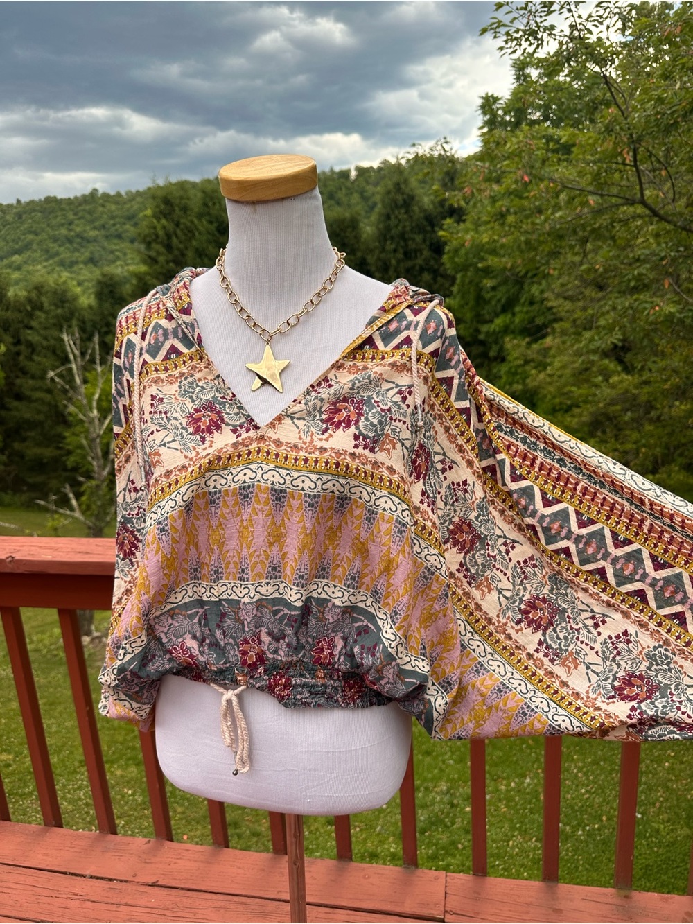 Free People Hold On Tight Gauze Pullover